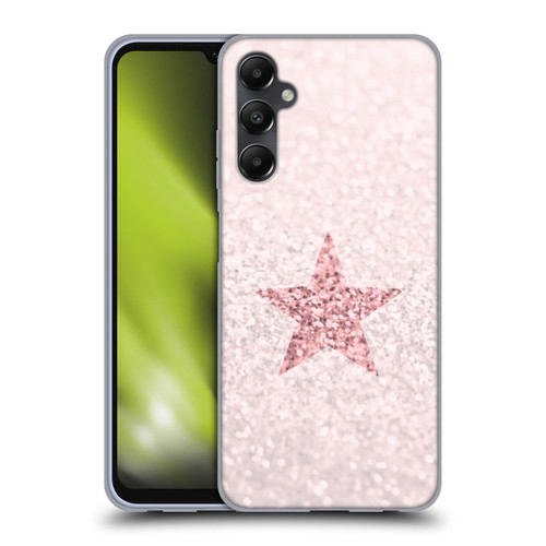 Monika Strigel Glitter Star Pastel Rose Pink Soft Gel Case for Samsung Galaxy A05s
