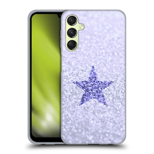 Monika Strigel Glitter Star Pastel Lilac Soft Gel Case for Samsung Galaxy A24 4G / M34 5G