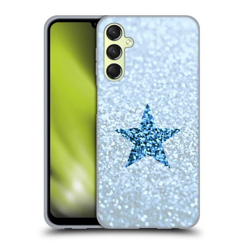 Monika Strigel Glitter Star Pastel Rainy Blue Soft Gel Case for Samsung Galaxy A24 4G / Galaxy M34 5G