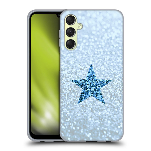 Monika Strigel Glitter Star Pastel Rainy Blue Soft Gel Case for Samsung Galaxy A24 4G / M34 5G