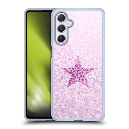 Monika Strigel Glitter Star Pastel Pink Soft Gel Case for Samsung Galaxy M54 5G