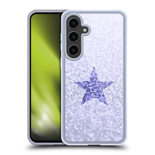 Monika Strigel Glitter Star Pastel Lilac Soft Gel Case for Samsung Galaxy S24+ 5G