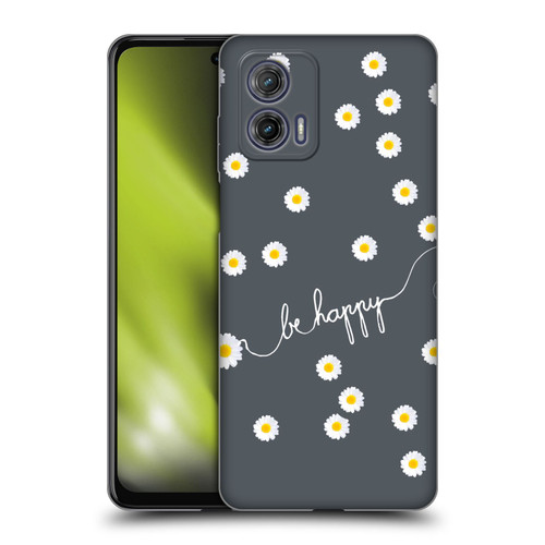 Monika Strigel Happy Daisy Grey Soft Gel Case for Motorola Moto G73 5G