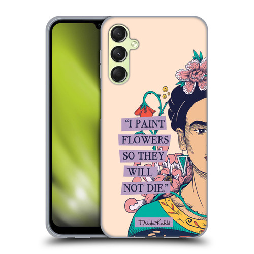 Frida Kahlo Sketch I Paint Flowers Soft Gel Case for Samsung Galaxy A24 4G / M34 5G