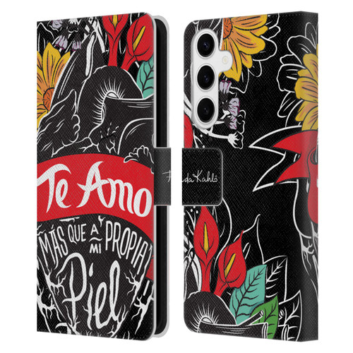 Frida Kahlo Typography Heart Leather Book Wallet Case Cover For Samsung Galaxy S24+ 5G