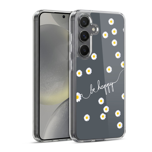 Monika Strigel Happy Daisy Grey Soft Gel Case for Samsung Galaxy S24 5G & MagSafe
