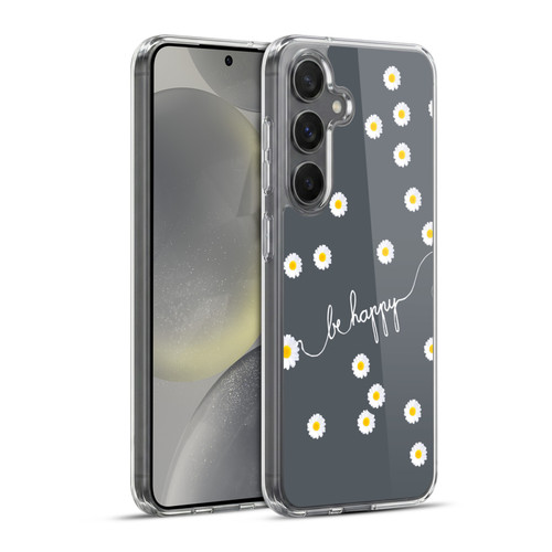 Monika Strigel Happy Daisy Grey Soft Gel Case for Samsung Galaxy S24+ 5G & MagSafe