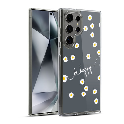 Monika Strigel Happy Daisy Grey Soft Gel Case for Samsung Galaxy S24 Ultra 5G & MagSafe