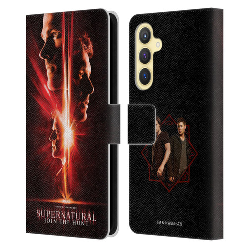 Supernatural Key Art Sam, Dean & Castiel Leather Book Wallet Case Cover For Samsung Galaxy S23 FE 5G