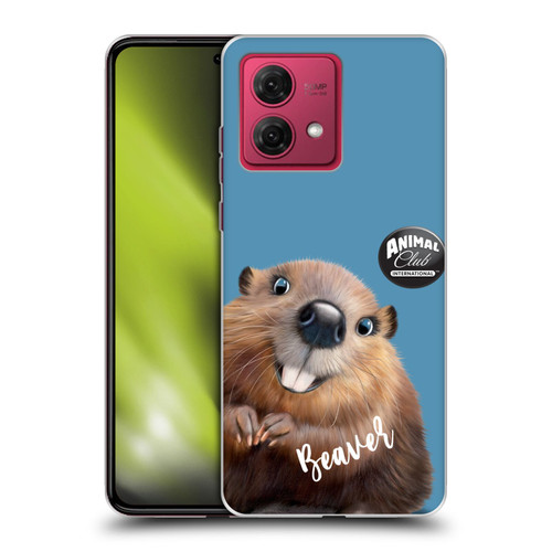 Animal Club International Faces Beaver Soft Gel Case for Motorola Moto G84 5G