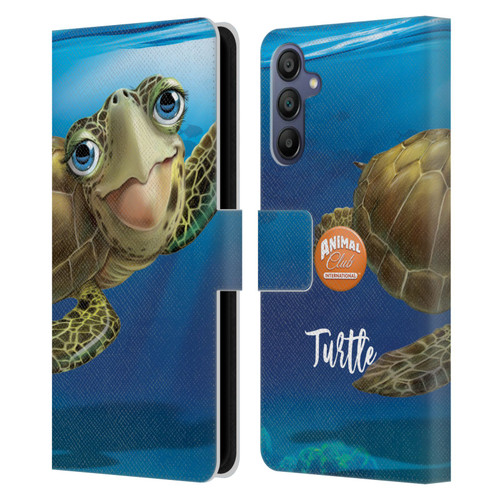 Animal Club International Underwater Sea Turtle Leather Book Wallet Case Cover For Samsung Galaxy A15