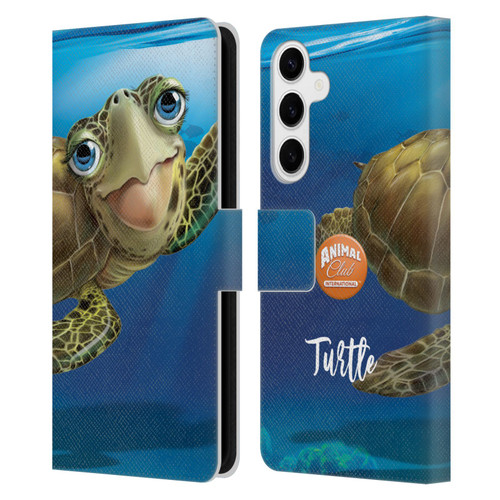 Animal Club International Underwater Sea Turtle Leather Book Wallet Case Cover For Samsung Galaxy S24+ 5G