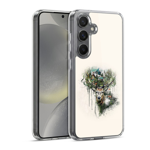 Riza Peker Animal Abstract Deer Wilderness Soft Gel Case for Samsung Galaxy S24 5G & MagSafe