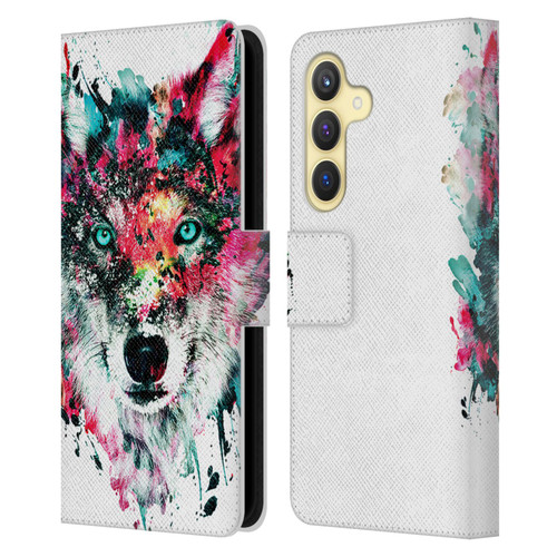 Riza Peker Animals Wolf Leather Book Wallet Case Cover For Samsung Galaxy S24 5G