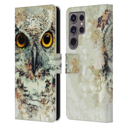 Riza Peker Animals Owl II Leather Book Wallet Case Cover For Samsung Galaxy S24 Ultra 5G