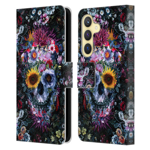 Riza Peker Skulls 9 Skull Leather Book Wallet Case Cover For Samsung Galaxy S24 5G