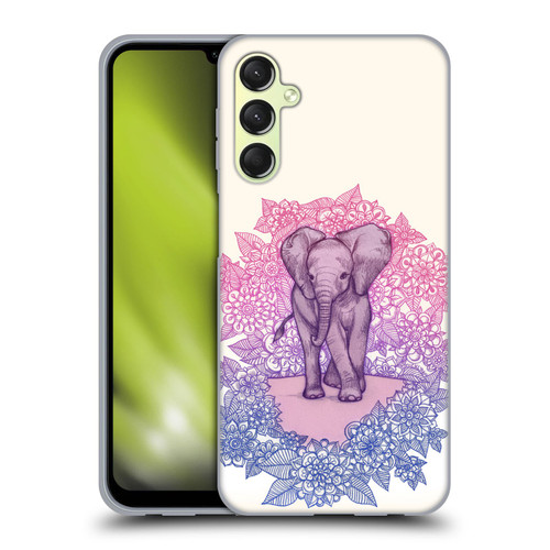 Micklyn Le Feuvre Animals Cute Baby Elephant Soft Gel Case for Samsung Galaxy A24 4G / M34 5G