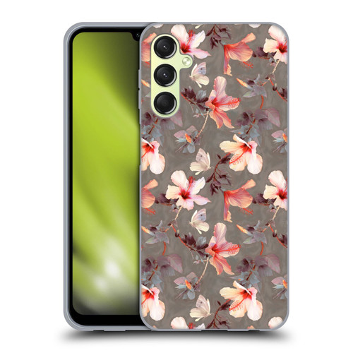 Micklyn Le Feuvre Florals Coral Hibiscus Soft Gel Case for Samsung Galaxy A24 4G / M34 5G