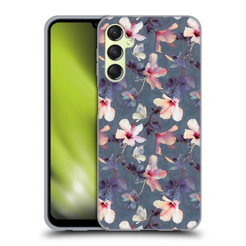 Micklyn Le Feuvre Florals Butterflies and Hibiscus Soft Gel Case for Samsung Galaxy A24 4G / M34 5G