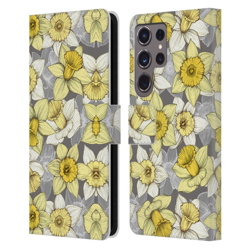 Micklyn Le Feuvre Florals Daffodil Daze Leather Book Wallet Case Cover For Samsung Galaxy S24 Ultra 5G