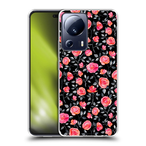 Micklyn Le Feuvre Florals Roses on Black Soft Gel Case for Xiaomi 13 Lite 5G