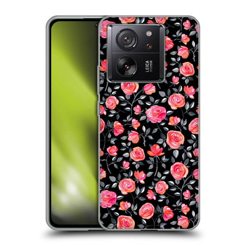 Micklyn Le Feuvre Florals Roses on Black Soft Gel Case for Xiaomi 13T 5G / 13T Pro 5G