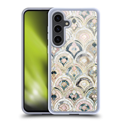Micklyn Le Feuvre Marble Patterns Art Deco Tiles In Soft Pastels Soft Gel Case for Samsung Galaxy S24+ 5G