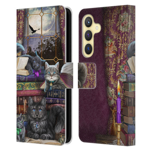 Brigid Ashwood Cats Storytime Cats And Books Leather Book Wallet Case Cover For Samsung Galaxy S24 5G