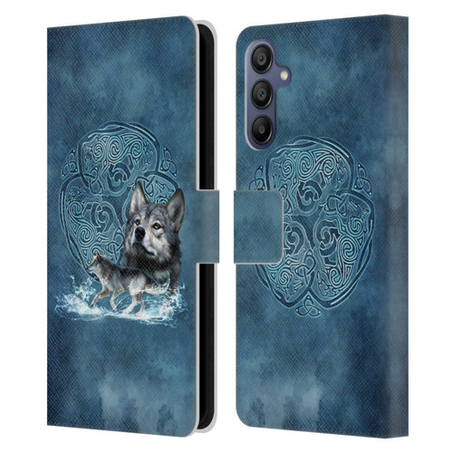 Brigid Ashwood Celtic Wisdom Wolf Leather Book Wallet Case Cover For Samsung Galaxy A15