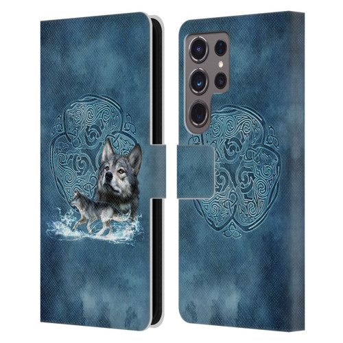 Brigid Ashwood Celtic Wisdom Wolf Leather Book Wallet Case Cover For Samsung Galaxy S24 Ultra 5G