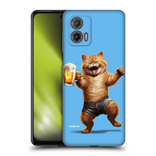 P.D. Moreno Furry Fun Artwork Cat Beer Soft Gel Case for Motorola Moto G73 5G