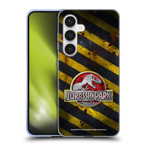 Jurassic Park Logo Distressed Look Crosswalk Soft Gel Case for Samsung Galaxy S24 5G