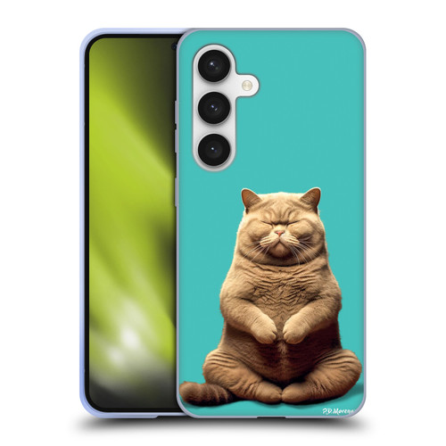 P.D. Moreno Furry Fun Artwork Sitting Cat Soft Gel Case for Samsung Galaxy S24 5G