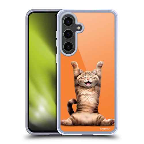 P.D. Moreno Furry Fun Artwork Happy Cat Soft Gel Case for Samsung Galaxy S24+ 5G