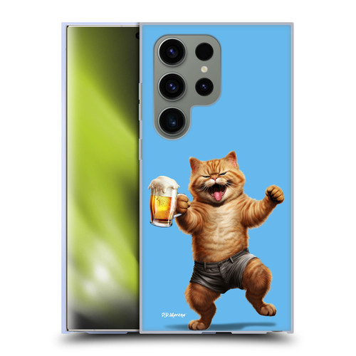 P.D. Moreno Furry Fun Artwork Cat Beer Soft Gel Case for Samsung Galaxy S24 Ultra 5G