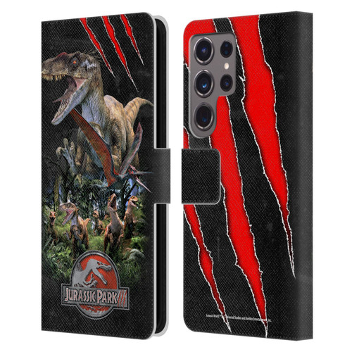 Jurassic Park III Key Art Dinosaurs 3 Leather Book Wallet Case Cover For Samsung Galaxy S24 Ultra 5G
