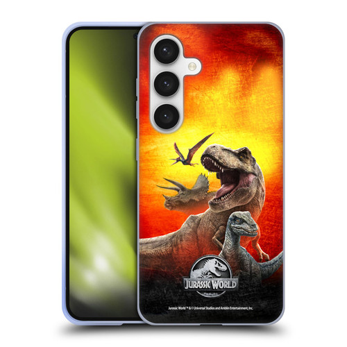 Jurassic World Key Art Dinosaurs Soft Gel Case for Samsung Galaxy S24 5G