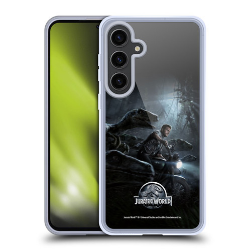 Jurassic World Key Art Owen & Velociraptors Soft Gel Case for Samsung Galaxy S24+ 5G