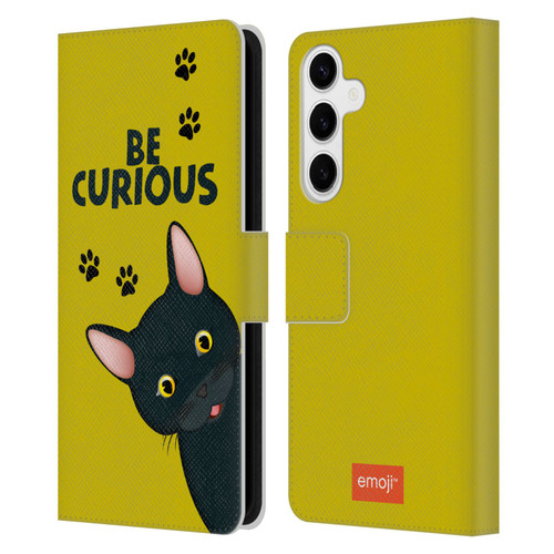 emoji® Cats Curious Leather Book Wallet Case Cover For Samsung Galaxy S24+ 5G