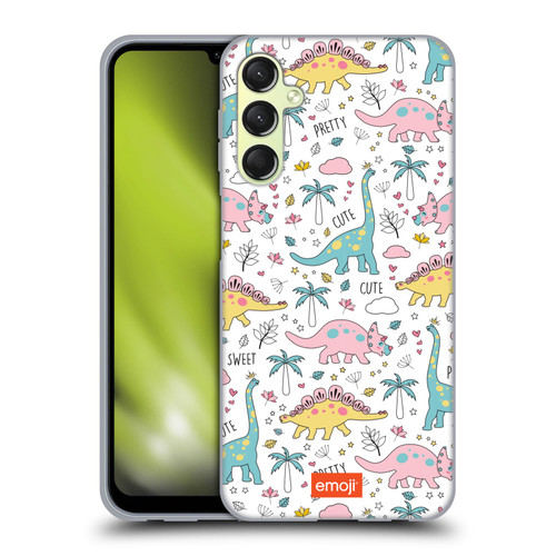 emoji® Cutesy Dinosaurs Soft Gel Case for Samsung Galaxy A24 4G / Galaxy M34 5G