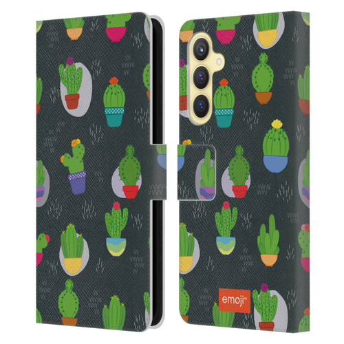 emoji® Cactus And Pineapple Pattern Leather Book Wallet Case Cover For Samsung Galaxy S23 FE 5G