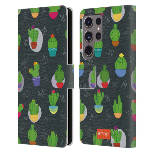 emoji® Cactus And Pineapple Pattern Leather Book Wallet Case Cover For Samsung Galaxy S24 Ultra 5G