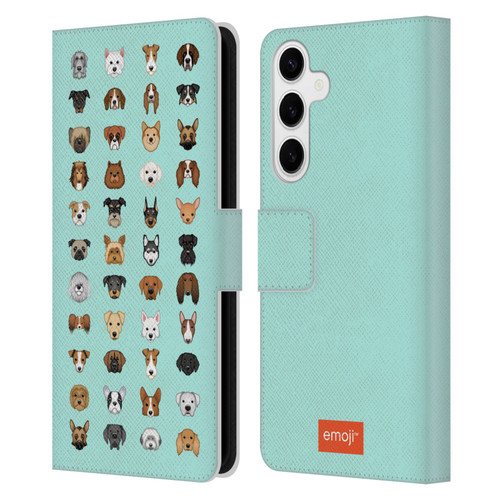 emoji® Dogs Breeds Leather Book Wallet Case Cover For Samsung Galaxy S24+ 5G