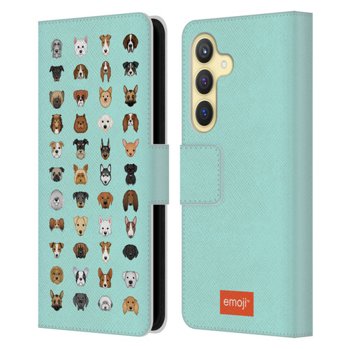 emoji® Dogs Breeds Leather Book Wallet Case Cover For Samsung Galaxy S24 5G