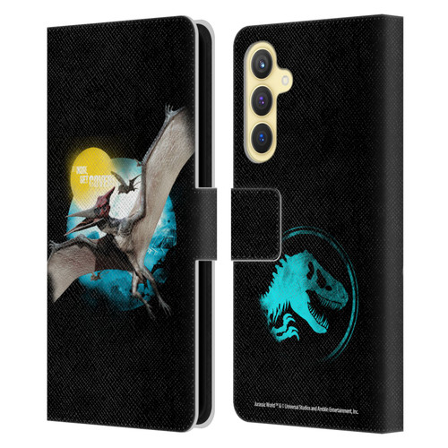 Jurassic World Key Art Pteranodon Leather Book Wallet Case Cover For Samsung Galaxy S23 FE 5G