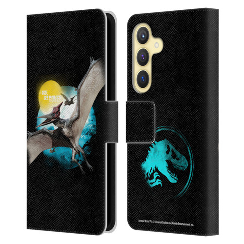 Jurassic World Key Art Pteranodon Leather Book Wallet Case Cover For Samsung Galaxy S24 5G
