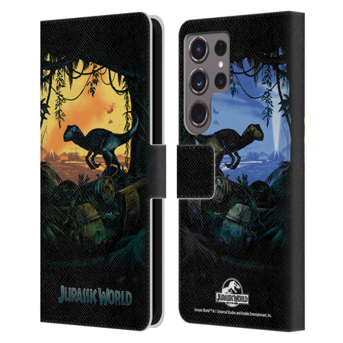 Jurassic World Key Art Blue Velociraptor Leather Book Wallet Case Cover For Samsung Galaxy S24 Ultra 5G