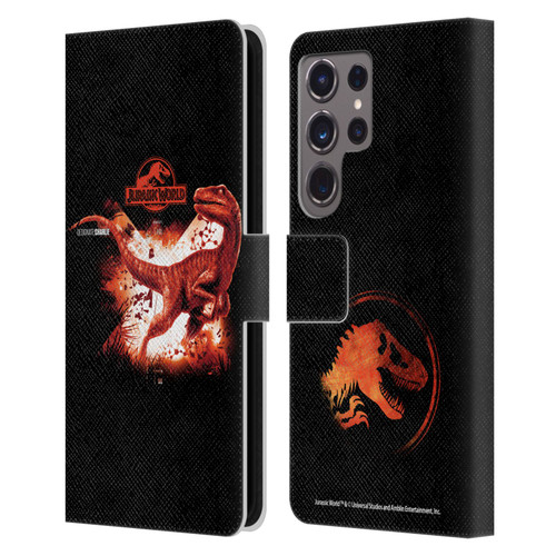 Jurassic World Key Art Velociraptor Leather Book Wallet Case Cover For Samsung Galaxy S24 Ultra 5G