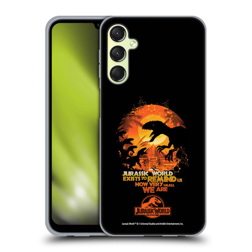 Jurassic World Vector Art Raptors Silhouette Soft Gel Case for Samsung Galaxy A24 4G / M34 5G