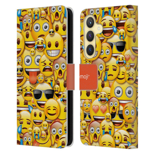 emoji® Full Patterns Smileys Leather Book Wallet Case Cover For Samsung Galaxy S24 5G